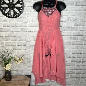 Pink Sleeveless Kids Dress Romper